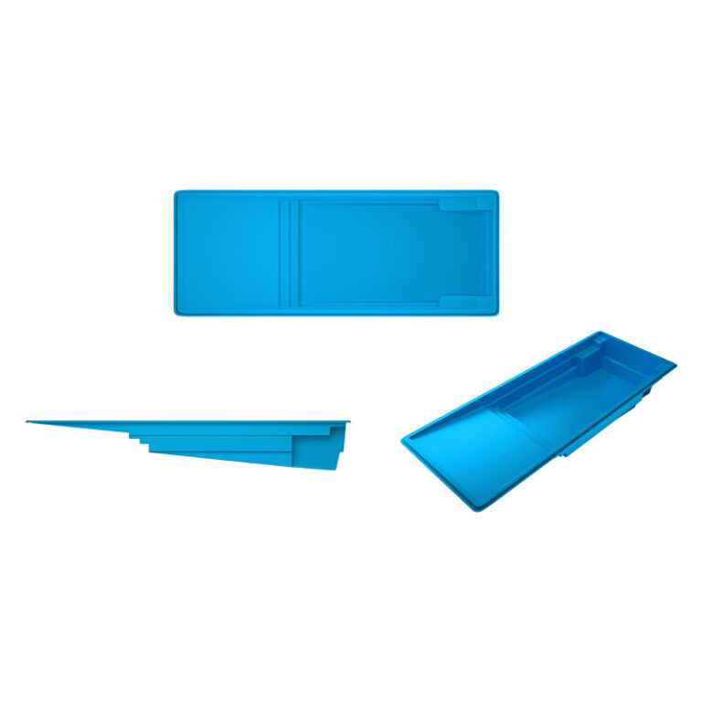 Beach Entry 14 fiberglass pool rendering