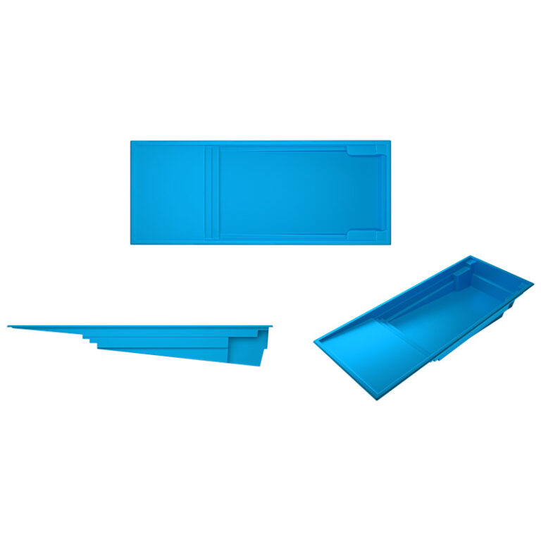 Beach Entry 16 fiberglass pool rendering