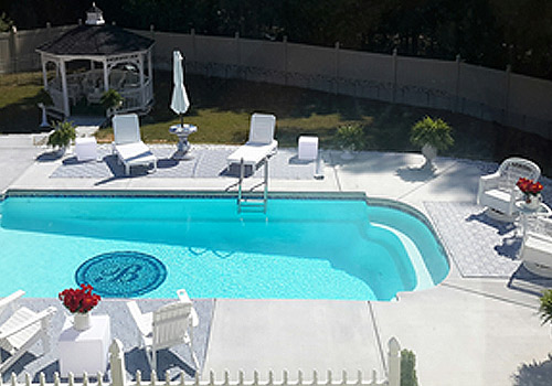 before and after fiberglass pool results shared by clients