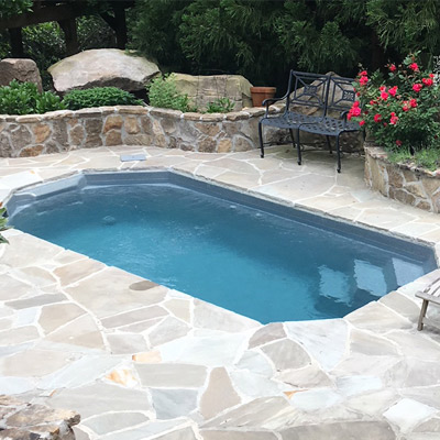 flagstone decking options for your fiberglass pool