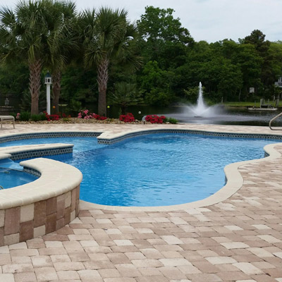 pavers decking options for your fiberglass pool