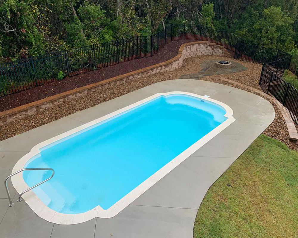 Riviera Roman Fiberglass Pool – Classic, Durable Design for Your Backyard