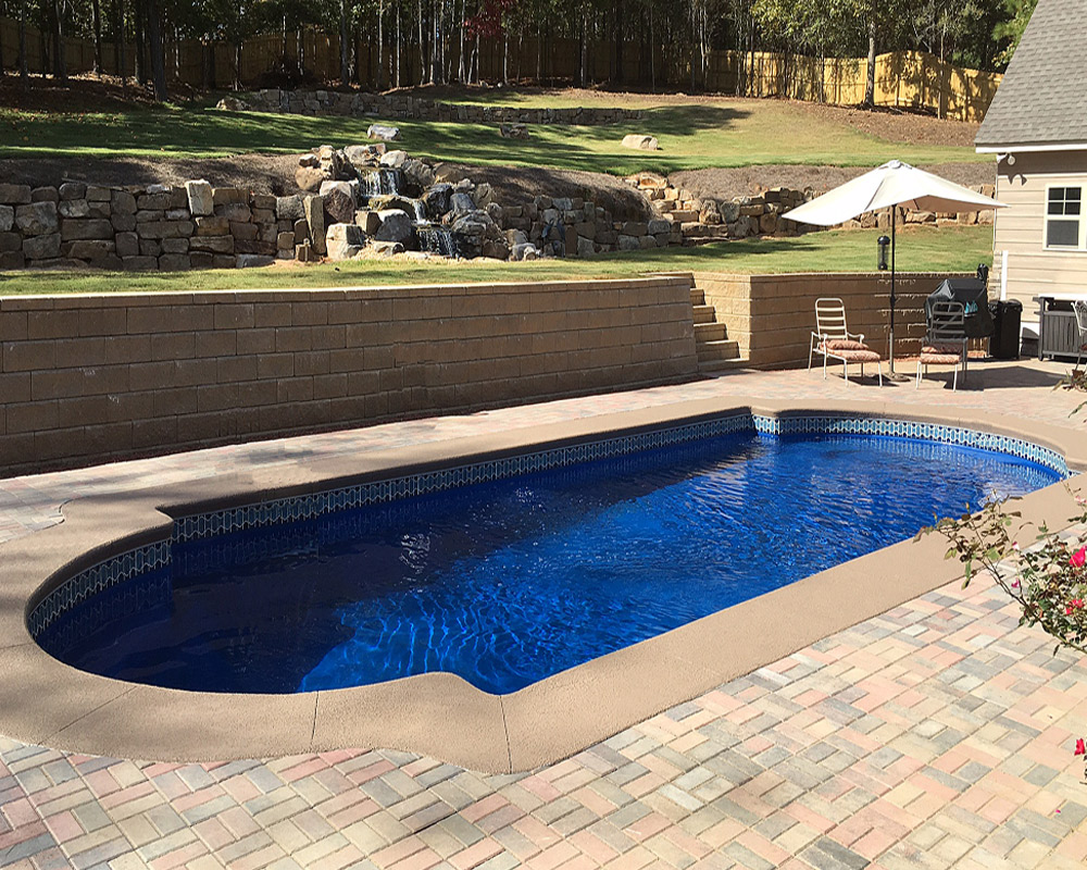 Riviera Roman Fiberglass Pool – Classic, Durable Design for Your Backyard