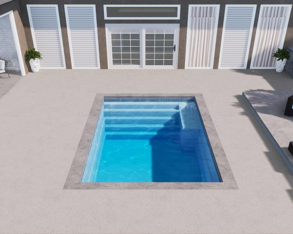 Atlas Rectangular Fiberglass Pool – Timeless, Large Pool Model by ...