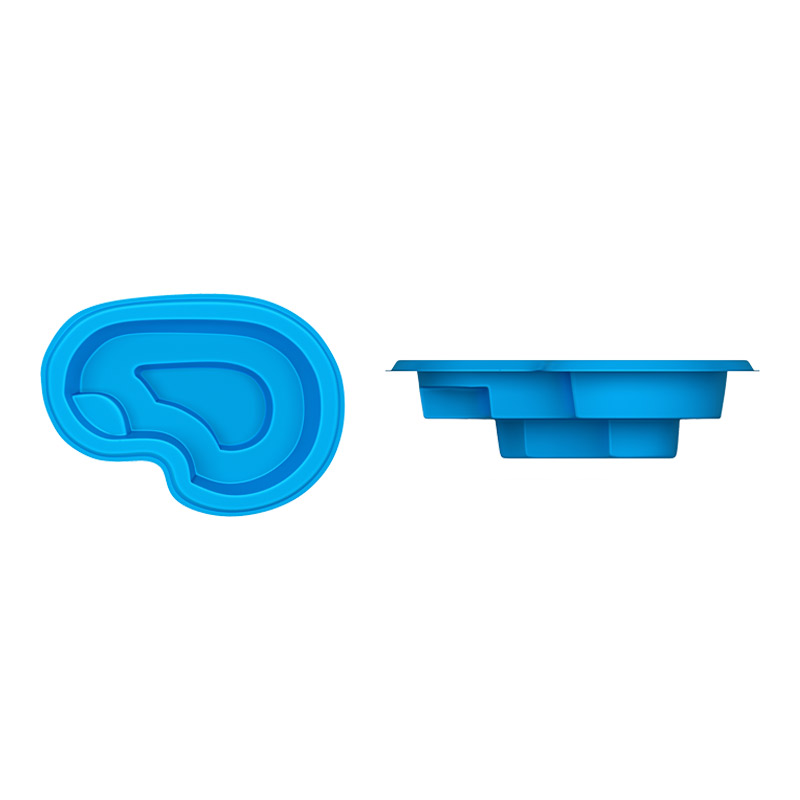 10x7 Kidney fiberglass spa rendering