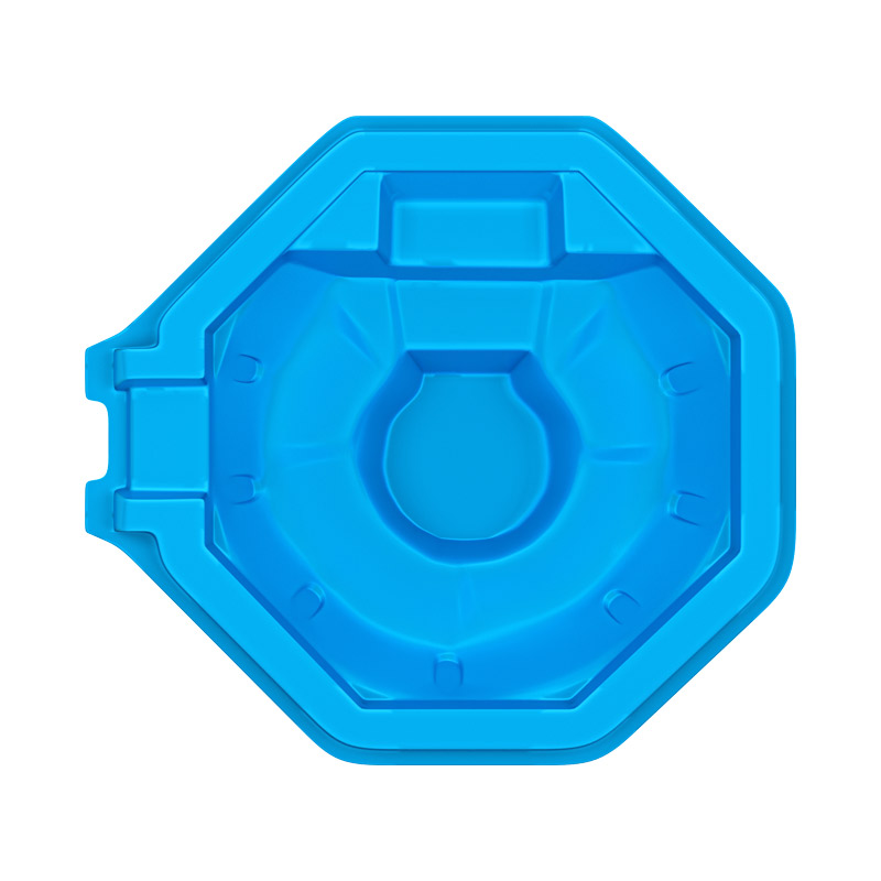 7' Octagon Spill Over fiberglass pool rendering