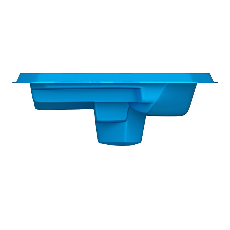 7' Square fiberglass spa pool rendering