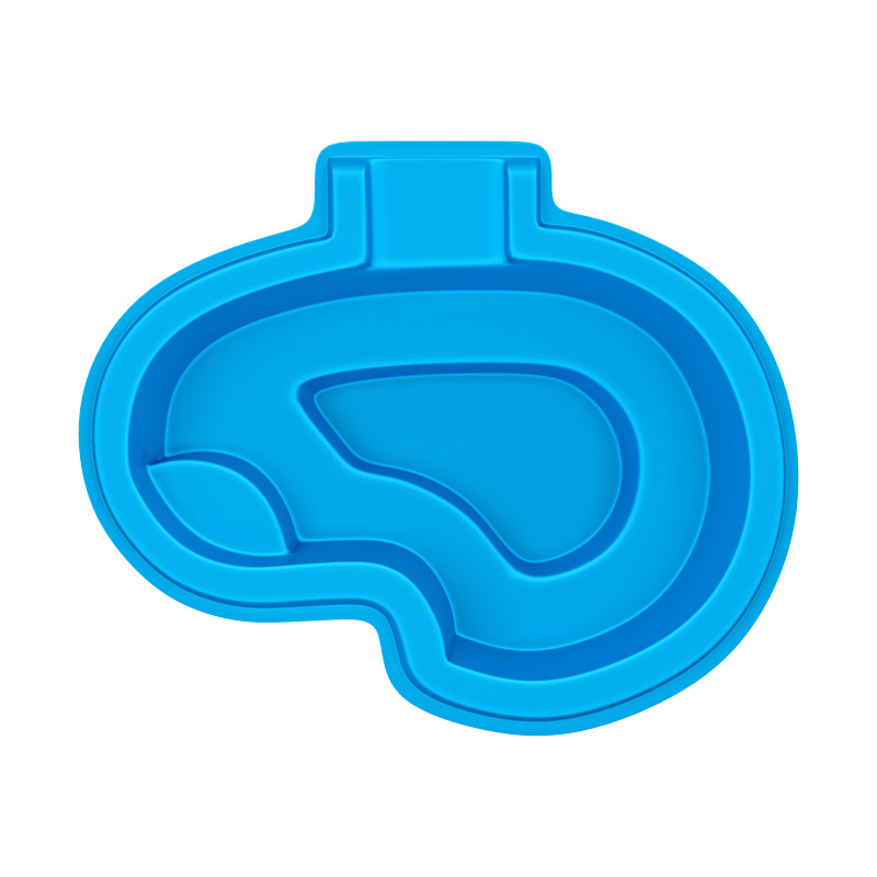 10x7 Kidney Spill Over fiberglass spa rendering